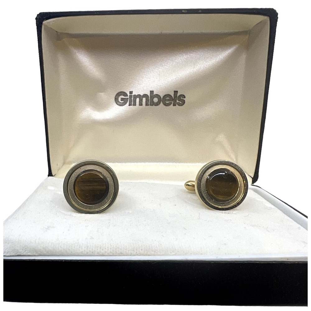 Vintage Gimbels Cufflinks 1980s Original‎ Box Men's Jewelry Gift
